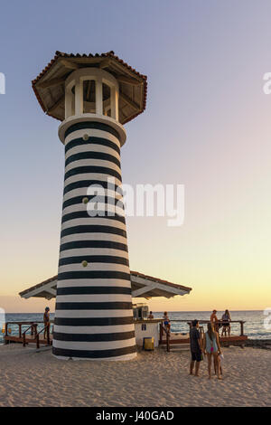 Playa Dominicus, il Lighthouse Beach Bar, Iberostar Hacienda Dominicus, La Romana, Repubblica Dominicana Foto Stock