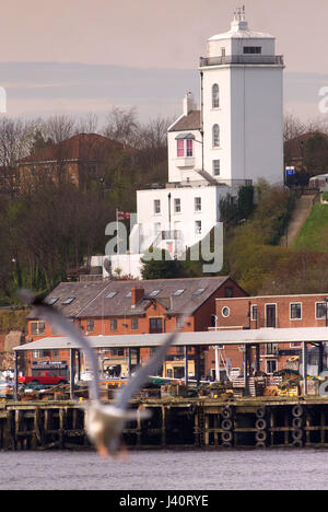 Luce ad alta faro, North Shields Foto Stock