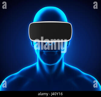 Indossare umana realtà virtuale auricolare Foto Stock