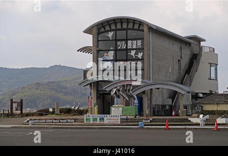 Osservatorio gru Arasaki, Kyushu, Giappone Marzo Foto Stock