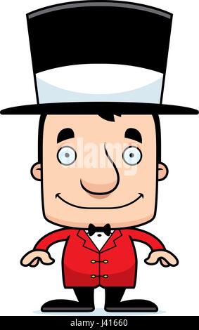 Un cartoon ringmaster uomo sorridente. Illustrazione Vettoriale