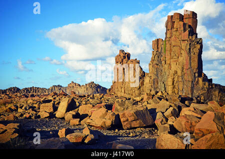 Paesaggio surreale di basalto formazioni rocciose a Bombo cava di capezzagna, New South Wales coast, Australia Foto Stock