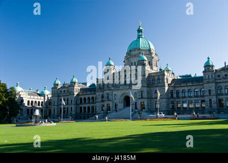 La British Columbia gli edifici del Parlamento europeo sono casa dell'Assemblea Legislativa della British Columbia, Canada. Foto Stock