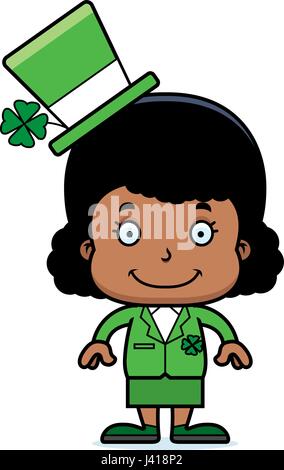 Un cartoon Irish ragazza sorridente. Illustrazione Vettoriale
