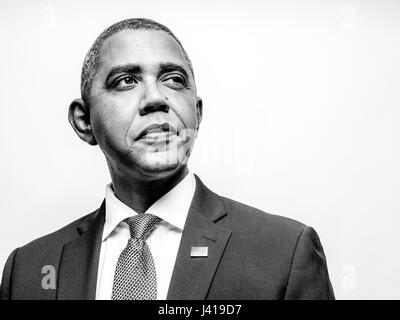 Il presidente Obama lookalike Reginald marrone da Stati Uniti, durante la sua visita a Hong Kong. Egli è la più iconica lookalike del Presidente Barack Obama. Foto Stock