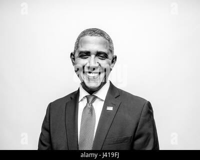 Il presidente Obama lookalike Reginald marrone da Stati Uniti, durante la sua visita a Hong Kong. Egli è la più iconica lookalike del Presidente Barack Obama. Foto Stock