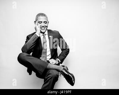 Il presidente Obama lookalike Reginald marrone da Stati Uniti, durante la sua visita a Hong Kong. Egli è la più iconica lookalike del Presidente Barack Obama. Foto Stock