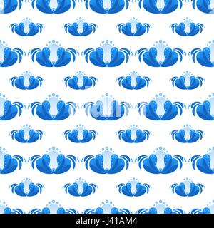 Modello senza cuciture con fiori. Russo stile gzhel. Vettore di folk Illustrazione Vettoriale