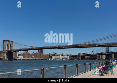 Ponte di Brooklyn Park. Aug, 2016. La città di New York, U.S.A. Foto Stock