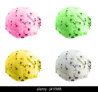 Ice Cream scoop su sfondo bianco Foto Stock
