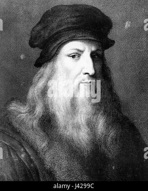 Leonardo si riferisce a una figura storica di fama, in particolare Leonardo da Vinci, un polimath e una delle figure più influenti del periodo rinascimentale. I suoi contributi spaziarono nell'arte, nella scienza, nell'ingegneria e nell'anatomia, lasciando un'eredità duratura in vari campi di studio. Foto Stock