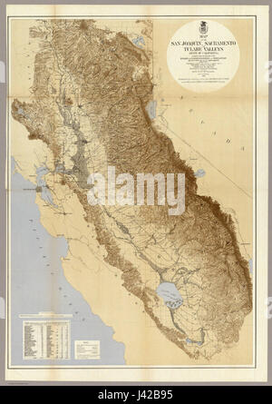 Mappa di San Joaquin, Sacramento e Tulare valli 1873 Foto Stock