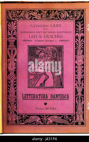 Leo S. Olschki letteratura dantesca 1911 Foto Stock