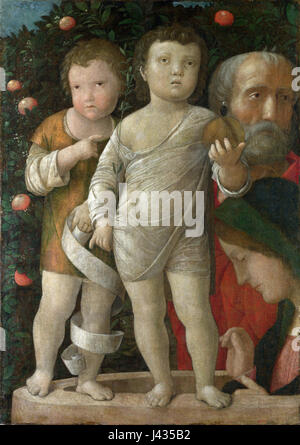 Mantegna, Sacra Famiglia con san Giovannino, Londra Foto Stock