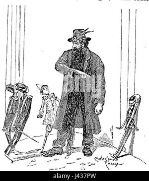 Le avventure di Pinocchio, o le avventure di Pinocchio, è un famoso romanzo italiano di Carlo Collodi. L'opera segue la storia di un burattino di legno che sogna di diventare un vero ragazzo, affrontando temi di onestà, crescita e moralità durante le sue avventure. Foto Stock