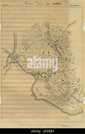 Mappa della Battaglia di Lapua (lingua russa) Foto Stock