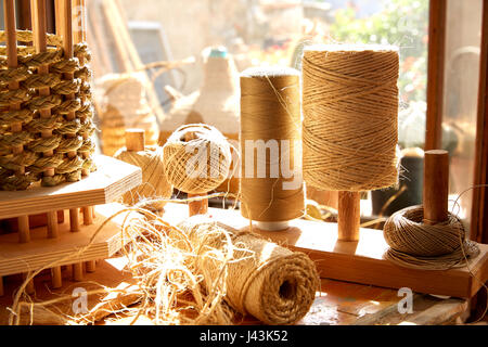 Sparto halfah erba utilizzato per l'artigianato come corde e basketry " espadrilles " Foto Stock