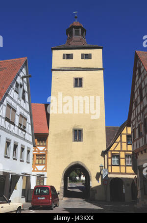 Cancello Ellinger Tor, Weissenburg in Bayern, una città in Media Franconia, Baviera, Germania Foto Stock