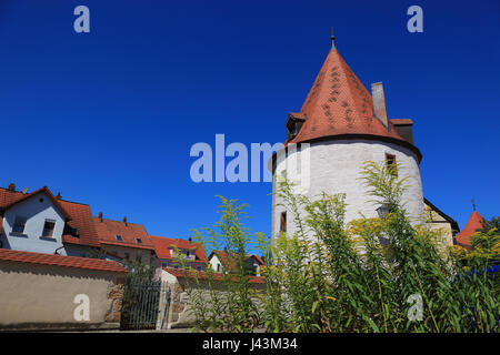 Torre Scheibleinsturm, 1376, Weissenburg in Bayern, una città in Media Franconia, Baviera, Germania Foto Stock