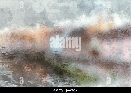 Sfondo astratto dipinto in toni smorzati Foto Stock