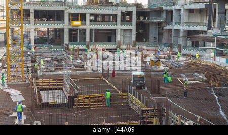 Edificio moderno constraction sito funziona. Foto Stock