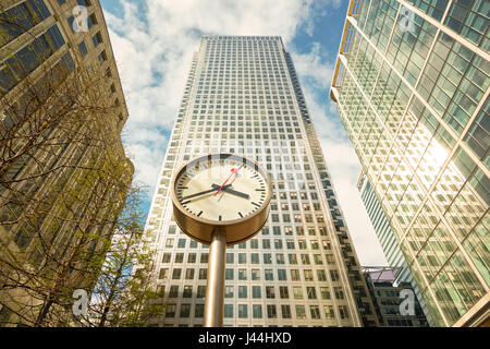 Canary Wharf il quartiere finanziario di Londra, Inghilterra, Regno Unito, Gran Bretagna Foto Stock