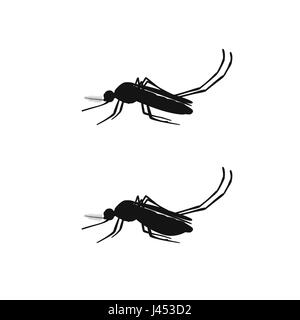 Zanzara silhouette nera Illustrazione Vettoriale
