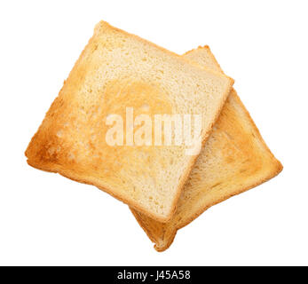 Toast fette di pane isolato su sfondo bianco con tracciato di ritaglio Foto Stock