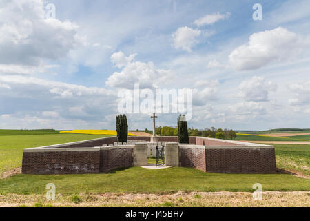 British cimitero militare di Rancourt sul campo di battaglia di somme del nord della Francia Foto Stock