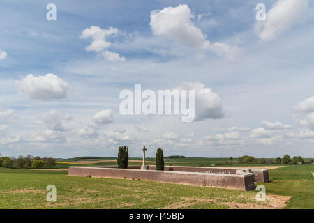 British cimitero militare di Rancourt sul campo di battaglia di somme del nord della Francia Foto Stock