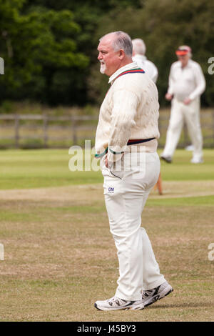 Mike Gatting ex Inghilterra cricket capitano giocare a cricket Belvoir cricket club Foto Stock