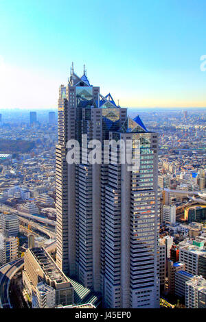 Park Hyatt vista dal Governo Metropolitano di Tokyo edificio Shinjuku Giappone Foto Stock