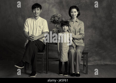 Retrò foto di famiglia Foto Stock