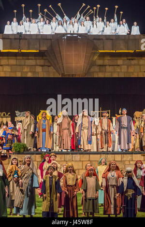 Mesa, Arizona - La Mesa Pagent Pasqua, denominata " Gesù Cristo, " è presentato annualmente nelle settimane prima di Pasqua dalla chiesa mormone. Esso utilizza una ca Foto Stock