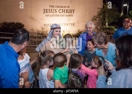 Mesa, Arizona - La Mesa Pagent Pasqua, denominata " Gesù Cristo, " è presentato annualmente nelle settimane prima di Pasqua dalla chiesa mormone. Prima che la p Foto Stock