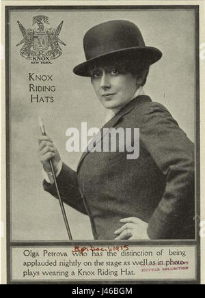 Olga Petrova con Knox Riding Hat,1915 Foto Stock