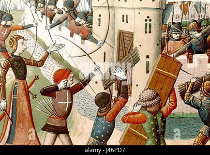 L'assedio di Orleans (1428-1429) fu un evento fondamentale della Guerra dei cent'anni, dove le forze francesi, guidate da Giovanna d'Arco, tolsero l'assedio imposto dagli inglesi. Segnò un punto di svolta significativo nella guerra, contribuendo alla vittoria francese e all'incoronazione di Carlo VII Foto Stock