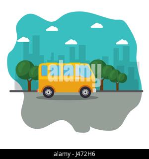 Veicoli e progettazione della città Illustrazione Vettoriale