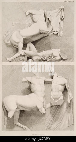 Le Metope dal lato sud del Partenone Centauromachy Stuart James & Revett Nicholas 1816 Foto Stock