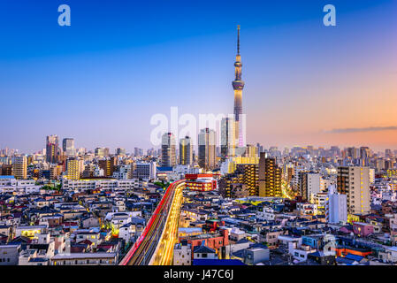 Tokyo, Giappone Sumida skyline. Foto Stock