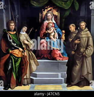 La Madonna in trono col Bambino tra i Santi 1517 da Garofalo 1481 - 1559 Italia Italiano Foto Stock