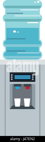 Moderno dello scambiatore di calore acqua flacone dispenser in plastica Illustrazione Vettoriale