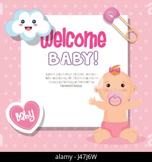 Welcome Baby card Illustrazione Vettoriale