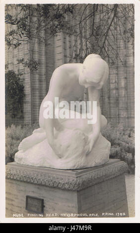 Muse trovando la testa di Orfeo (Edward Berge) Panama Pacific International Exposition 1915 cartolina 2 Foto Stock