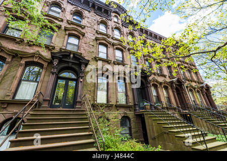 Il quartiere storico di Corte Street in Wooster Square a New Haven, Connecticut Foto Stock