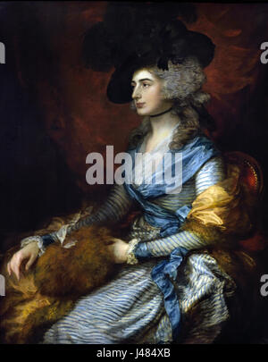 La sig.ra Sarah Siddons 1785 Thomas Gaunsborough 1727 - 1788 UK Regno Unito Inghilterra inglese British Gran Bretagna ( Sarah Siddons era un gallese attrice il più noto tragedienne del xviii secolo ) Foto Stock