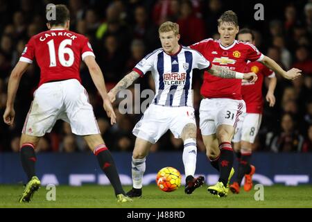 MICHAEL CARRICK JAMES MCCLEAN MANCHESTER UNITED FC V WEST BR OLD TRAFFORD Manchester Inghilterra 07 Novembre 2015 Foto Stock