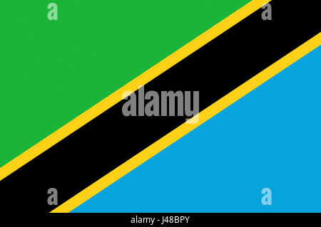 Illustrazione della bandiera nazionale della Tanzania Foto Stock