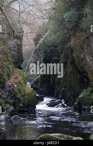 Un punto panoramico, la Fairy Glen vicino a Betws-y-coed Foto Stock