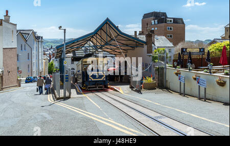 La stazione dei tram a Great Orme , Llandudno nel Galles del Nord Foto Stock